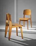 Jean Prouvé, Pair of “Tout Bois” chairs