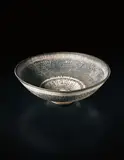 Monumental 'knitted' bowl by Lucie Rie, circa 1978, stoneware, inlaid with manganese beneath grey, sold Nov 2016