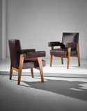 Le Corbusier and Pierre Jeanneret, Pair of 'Advocate and Press' armchairs, model no. LC/PJ-SI-41-A, from the High Court, Chandigarh