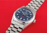 Rolex, A very rare and important platinum and diamond-set calendar wristwatch with centre seconds and bracelet, made for the Sultanate of Oman and retailed by Asprey