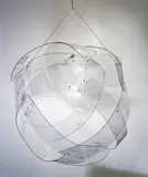 Harm van den Dorpel, Untitled Assemblage (tear), 2013, Riveted hand cut PET-G, ball chain