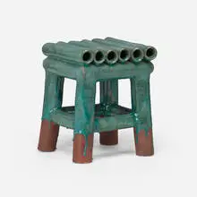 Milan Pekař, Green stool, glazed terracotta