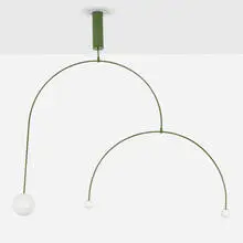 Michael Anastassiades, Prototype Mobile Chandelier 9, c. 2015, enameled brass, blown opaline glass