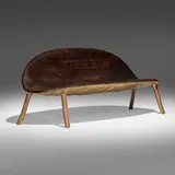 Valentin Loellmann, Settee, 2015, brass, charred oak
