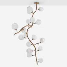 Jeff Zimmerman, Vine chandelier, c. 2008, brass, hand-blown glass