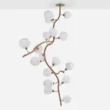 Jeff Zimmerman, Vine chandelier, c. 2008, brass, hand-blown glass