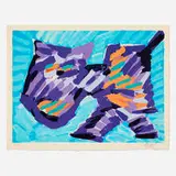 Karel Appel, Walking Cat (from the Cats portfolio), 1978, screenprint in colors