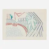 David Hockney, My Pool and Terrace (from the Eight by Eight to Celebrate the Temporary Contemporary portfolio), 1983, etching and aquatint in colors on Somerset White