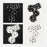 Donald Sultan, Fuzzy Dice suite, 2017, screenprint in colors with flocking on Rising 2-ply Museum Board