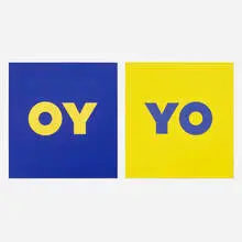 Deborah Kass, OY/YO suite, 2020, screenprint in colors and flocking on Rising 2-ply Museum Board