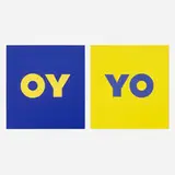 Deborah Kass, OY/YO suite, 2020, screenprint in colors and flocking on Rising 2-ply Museum Board