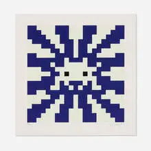 Sunset (Glow-in-the-Dark) by Invader, 2018, screenprint in colors, sold Sep 2024