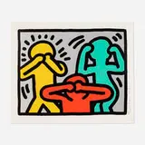 Keith Haring, Plate 3 (from the Pop Shop III portfolio), 1989, screenprint in colors