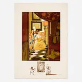 Vermeer - La lettre (from the Changes in Great Masterpieces portfolio) by Salvador Dalí, 1974, lithograph in colors with remarque on Rives, sold Sep 2024