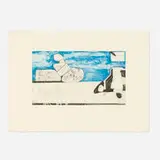 Richard Diebenkorn, Blue Softground, 1985, softground etching and aquatint in colors on wove paper