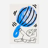 Keith Haring, Plate 2 (from The Story of Red and Blue portfolio), 1989-90, screenprint in colors