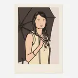 Julian Opie, Hijri with Umbrella (from the Twenty Six Portraits suite), 2005, offset lithograph in colors