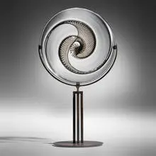 Nautilus by Lino Tagliapietra, 1995, hand-blown glass, patinated metal base, sold Sep 2025