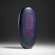 Matthew Curtis, Midnight Banded Panel 18, 2003, hand-blown glass, lathe worked surface, engraved details