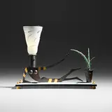 Dan Dailey, Nude with Cactus lamp, 1995, blown glass, copper- and gold-plated bronze, anodized aluminum, Vitrolite, and lampworked glass