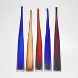 Laura de Santillana, Collection of five Bambu vases, 1998, hand-blown glass with ground surface