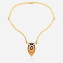 Linda MacNeil, Memphis Flower no. 25 from the Floral series, 2002, acid-polished amber, Vitrolite, 24 karat gold-plated brass