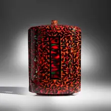 Yoichi Ohira, Murrine con finestre vase, 2006, hand-blown glass canes with inserts, faceted, ground and polished surface