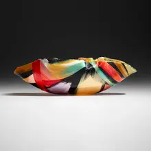 Toots Zynsky, Seine Dawning, 1993, fused and thermo-formed glass threads