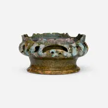 Coupe by George E. Ohr, 1897-1900, glazed earthenware, sold Sep 2025