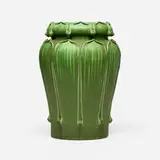 Rare vase by George P. Kendrick for Grueby Faience Company, 1898-1910, glazed earthenware, sold Sep 2025