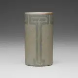 Marblehead Pottery, Vase with conventionalized trees, 1906-20, glazed earthenware