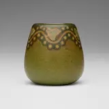Marblehead Pottery, Cabinet vase with trefoils, 1908-20, glazed earthenware