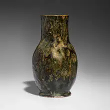 Experimental vase by Hugh C. Robertson for Dedham Pottery, 1896-1908, glazed stoneware, sold Sep 2025