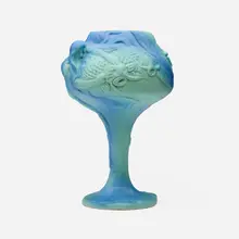 Van Briggle Pottery, Toast Cup (Chalice), c. 1925, Ming Blue-glazed earthenware