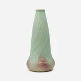 Early vase with spiderwort by Artus Van Briggle for Van Briggle Pottery, 1904, glazed earthenware, sold Sep 2025