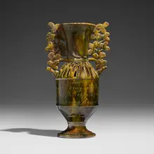 George E. Ohr, Exceptional vase, 1899, glazed earthenware