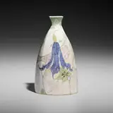 Jacobus van Rossum for Rozenburg, Fine vase with trumpet flowers, 1902-03, glazed eggshell porcelain