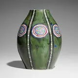 Art Deco vase by Maurice Dufrêne for Boch Frères Keramis, c. 1925, glazed stoneware, sold Sep 2025