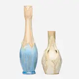 René Denert and Joseph Mougin, Art Nouveau vases, set of two, c. 1900, crystalline-glazed stoneware