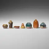 Auguste Delaherche, Collection of seven miniature vases, c. 1900, glazed stoneware