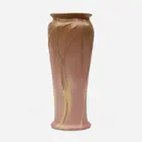 Van Briggle Pottery, Vase with stylized leaves, 1907, glazed earthenware
