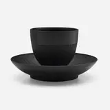 James Turrell, Lapsed Quaker Ware cup and saucer, c. 1998, black basaltware