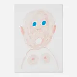 Polly Borland, Big Baby Head, 2021, conté crayon on paper