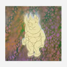 Ron English, The Rabbbits album cover, 2016, spray paint, acrylic and ink on paper sleeve, CD