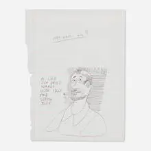 Mark Gonzales, Who Wants Dick?, 1996, ballpoint pen on notebook paper