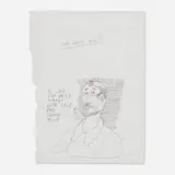 Mark Gonzales, Who Wants Dick?, 1996, ballpoint pen on notebook paper