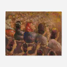 Harry Zitter, Women at a Concert, 1960, oil on Masonite