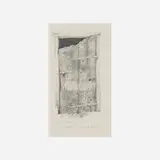 Peter Sculthorpe, Corn Crib Door, 1999, graphite on paper