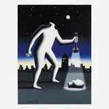 Mark Kostabi, Head Light, 1997, oil on canvas