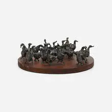 Judith Brown, Ducks, steel on wood base